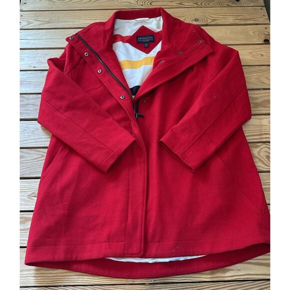 Pendleton Wool Overcoat Size XL Women’s Red - Picture 1 of 10